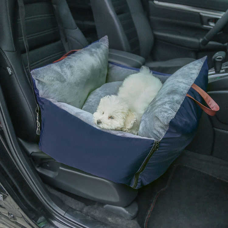 ペット用ドライブボックス 車用ペットシート 車載用 ドライブベッド 飛び出し防止 最安値 小型犬用 猫用 防水 簡単取付 ポータブル 分離可能 丸洗い可能 お手入れ簡単 ドライブシート リード付き