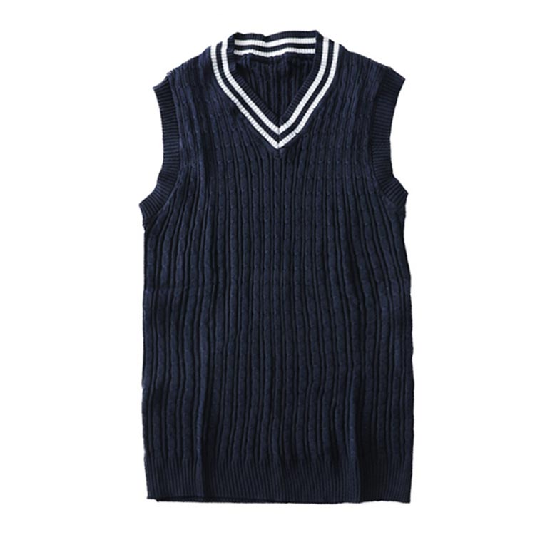 女子高生 セーター 秋 ホワイト 制服 制服ベスト 制服 女の子 紺 ライン入り スクールベスト ネイビー ニットベスト Vネック 男女兼用 学生服 高校 中学 通学 女子 入学式 レディース