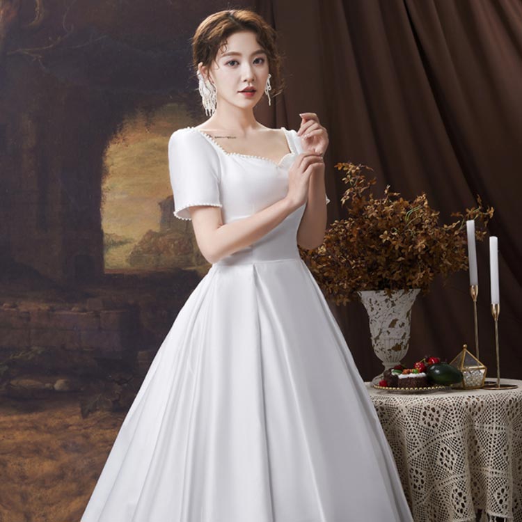 ウエディングドレス エンパイア 二次会 フォトウエディング ウェデイングドレス ドレス 花嫁 エンパイアライン ウエディング エンパイアドレス セルフフォト 前撮り 後撮り 結婚式