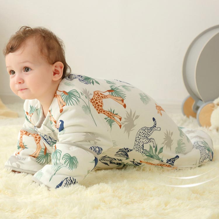 パジャマ 寝袋 赤ちゃん ルームウェア 長袖 暖かい 2way キッズ 袖取り外し可能 男の子 ベビー 冬 スリーパー 女の子 厚手 ボア オールインワン ロンパース 綿 キッズ コットン ベビー 子供服 カバーオール 出産祝い プレゼント 寝冷え防止