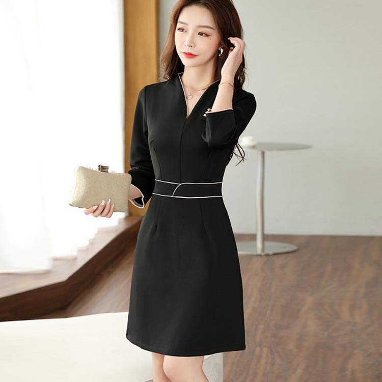 女性 ユニフォーム Vネック 制服 レディース サロンウェア おしゃれ 半袖 サロン通勤 ジャケット エステ ワンピース エステ ネイル ユニフォーム 美容 制服 作業服 ワンピース パンツスーツ cutenailstown-10004348 CUTE NAILS TOWN サンプル画像3
