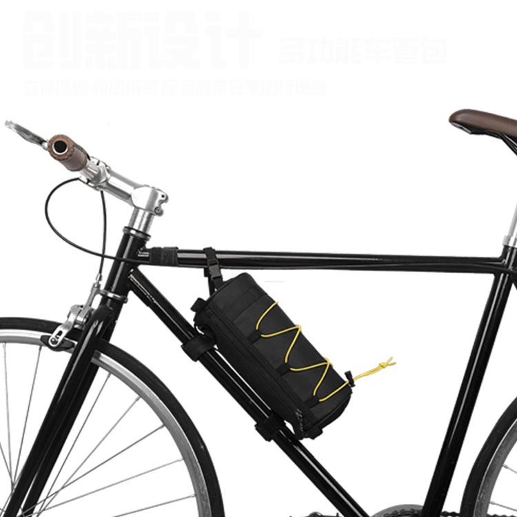 フロントバッグ 自転車用バッグ 自転車用アクセサリー 筒型 ショルダーバッグ 撥水...