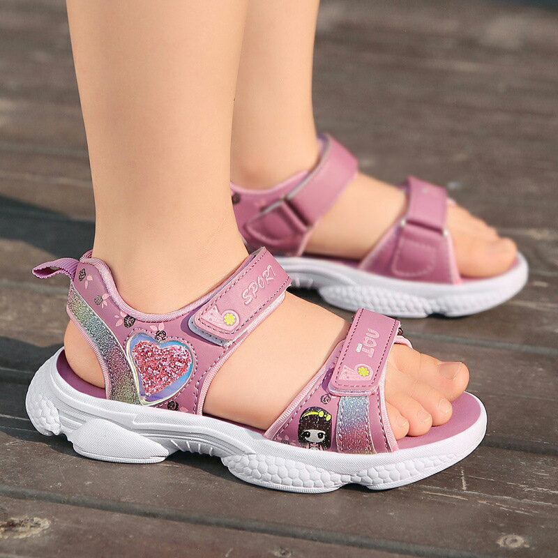 キッズ サンダル 女の子 ジュニア 16 17 18 19 21 22 23cm キッズ スポーツサンダル ガールズ 子供靴 子供用サンダル 軽量 遊び 通学 運動 お出かけ 滑り止め 通気性 屈曲性 履きやすい おしゃれ 夏用 幼稚園 小学生 高校生 保育園 プレゼント 誕生日 16-23cm 送料無料