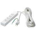 バッファロー(BUFFALO) 3ピン式電源タップ 4個口(上挿し) 2m BSTAPST3420WH ホワイト
