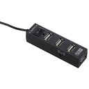 オーム電機 USB-Aハブ USB2.0対応 4ポート バスパワー PC-SH4PP1-K ブラック