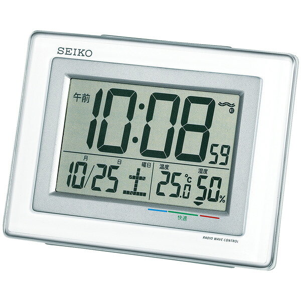 セイコー SQ686W 目覚まし時計 白 SQ686W デジタル 電波...(3)