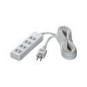 バッファロー(BUFFALO) 2ピン式電源タップ 雷サージ防止付(4個口・3m) BSTAPSG2430WH ホワイト