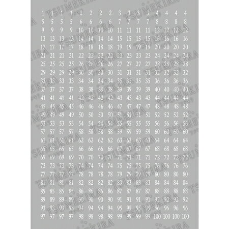 ツメキラ カラーチャートナンバーシール 白 1〜100 NN-CCN-101