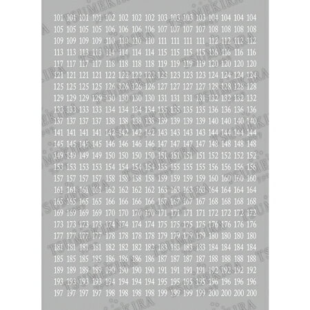 ツメキラ カラーチャートナンバーシール 白 101〜200 NN-CCN-102