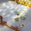 SONAIL マリアージュ バタフライ リボン パーツセット ゴールド FY000210