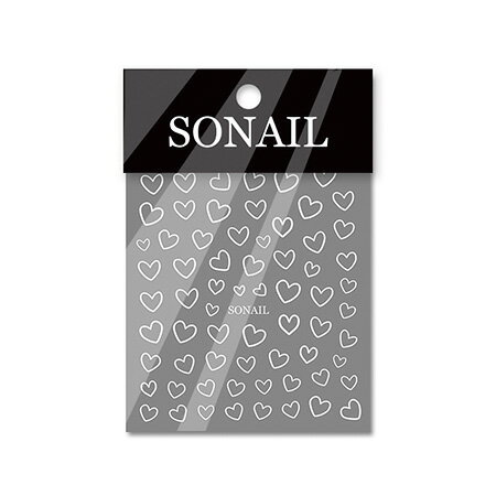 SONAIL ホワイト ハートフレーム シンプル　立体ネイルシール　FY000215 2