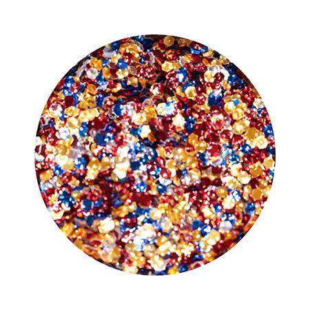 MATIERE エンボスホログラム ゴールド×レッド×ブルーキラキラ　ラメ　ホログラム