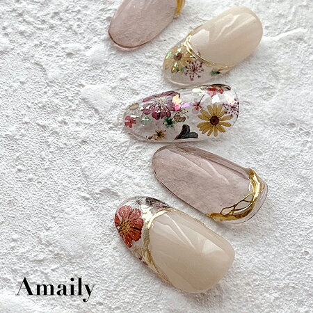 Amaily アメイリー　ネイルシール 　No．1−33　押し花（アンティーク）