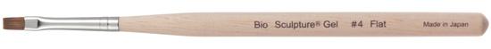 Bio ジェルブラシ #4 フラット 木製　キャップ付き