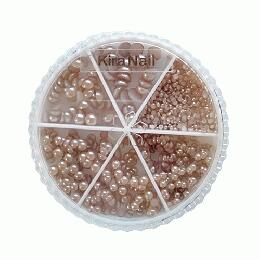 KiraNail パールセット ホワイトゴールド ハーフラウンド PE-SET-HRWG