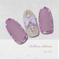 KiraNail シフォンリボン ラベンダー RI-CHI-08
