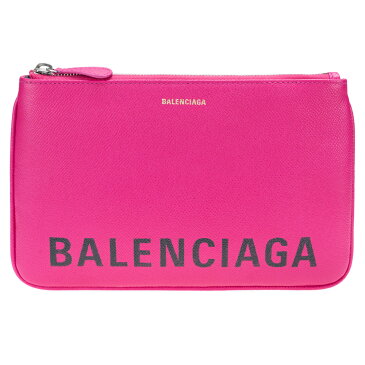 バレンシアガ BALENCIAGA ポーチ バッグ クラッチバッグ VILLE ヴィル ピンク ロゴ 545773 型押しレザー 革 送料無料