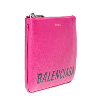 バレンシアガ BALENCIAGA ポーチ バッグ クラッチバッグ VILLE ヴィル ピンク ロゴ 545773 型押しレザー 革 送料無料