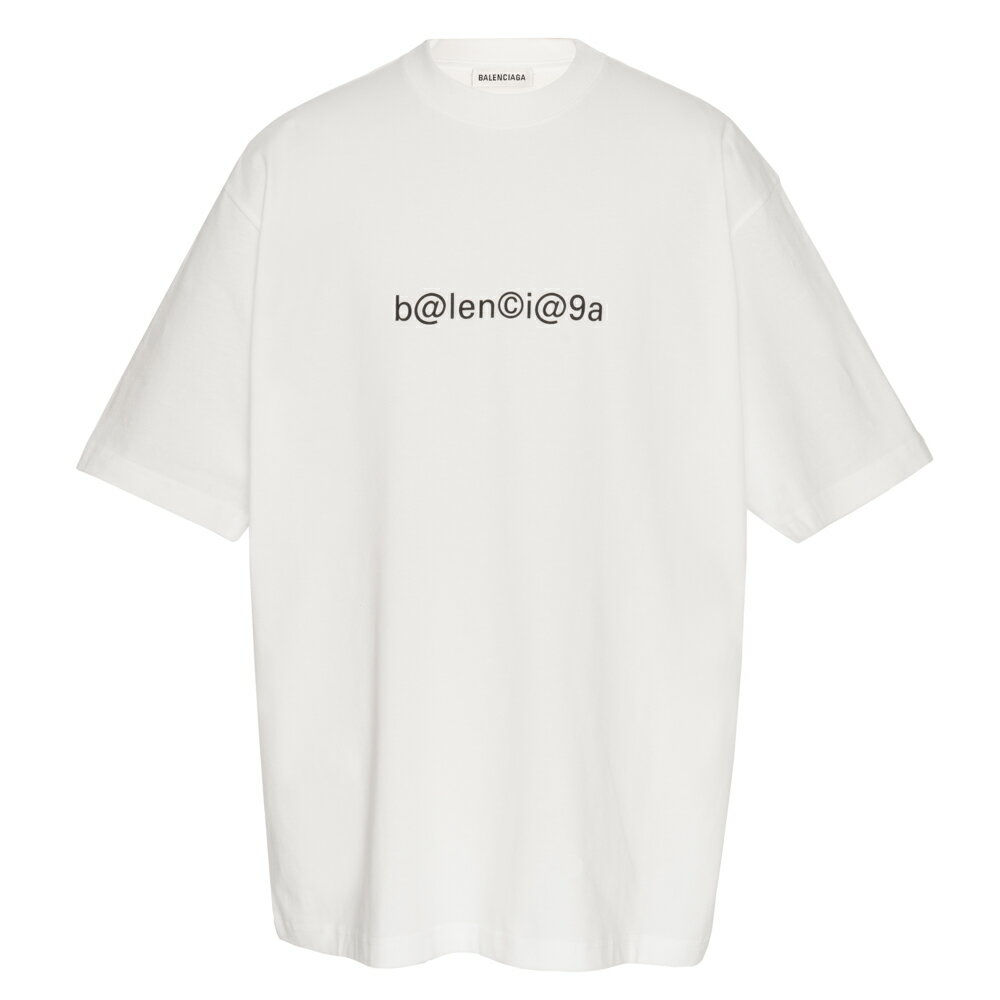 バレンシアガ Tシャツ カットソー オーバーサイズ XS/S 半袖 トップス ワイド BALENCIAGA メンズ レディース 620941 TIV50 9040 XS コットン 綿 白 ゆったり おしゃれ お洒落