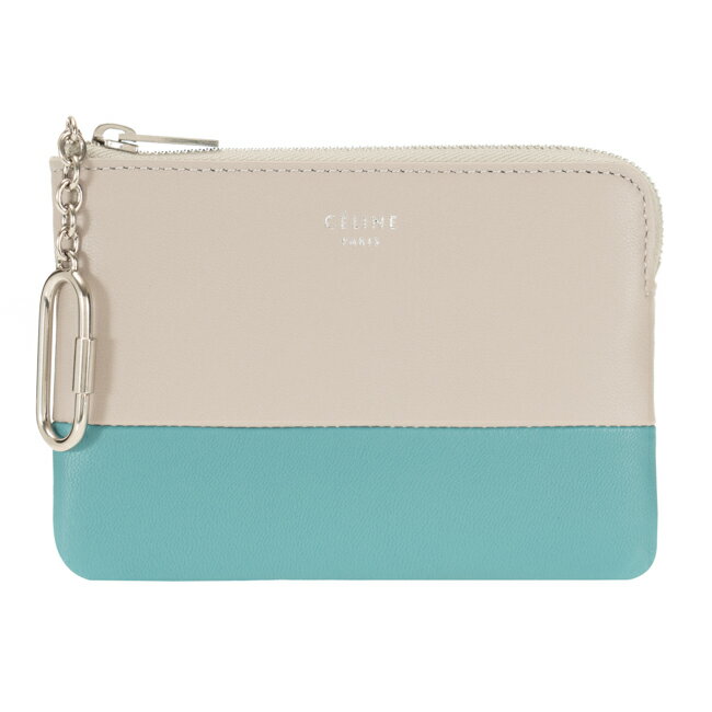 セリーヌ CELINE ミニ財布 バイカラー コインケース カードケース キーリング付 小銭入れ グレー/ブルー 106013 AFF 04NL Coin&Card Purse on Chain【新品・正規品】【楽ギフ_包装】のサムネイル