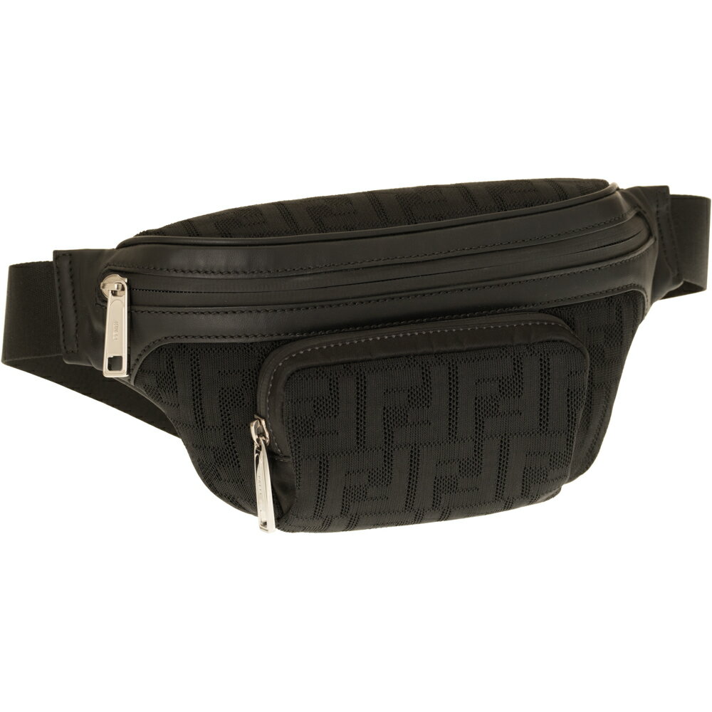 フェンディ ショルダーバッグ ウエストポーチ ベルトバッグ メンズ ブラック FF ズッカ柄 FENDI 7VA483 AA3X FOGXN ナイロン/レザー 革 黒 男性 ギフト プレゼントのサムネイル