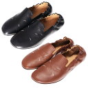 メゾンマルジェラ Maison Margiela スリッポン フラットシューズ S56UI0110 P1965 ブラック/ブラウン KIKI レザー ステッチ