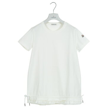 モンクレール MONCLER レディース Tシャツ 半袖 カットソー コットン XS/S ホワイト MONCLER 8080600 8390X 035 T-SHIRT GIROCOLLO 春夏 フリル