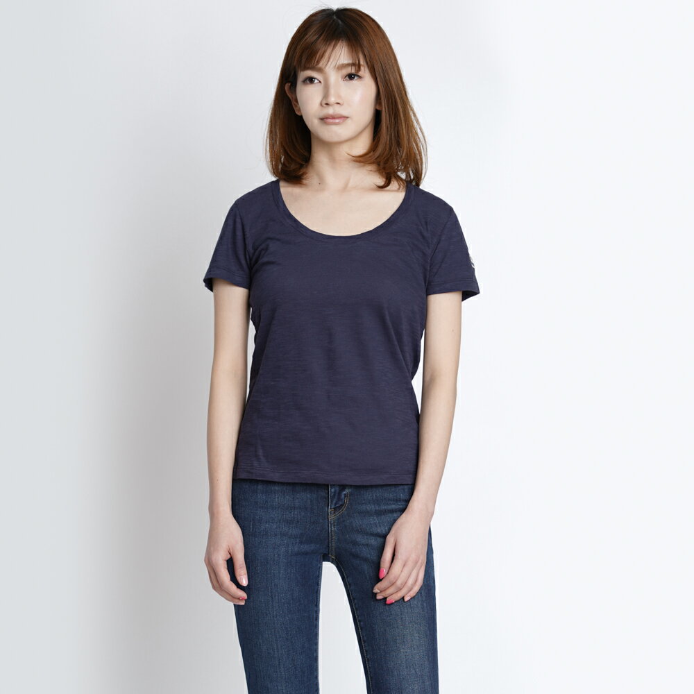 モンクレール Tシャツ カットソー レディース トップス MONCLER T-SHIRT GIROCOLLO XS/S ネイビー ロゴ コットン 8067200 82857 778 新品 正規品 春夏のサムネイル