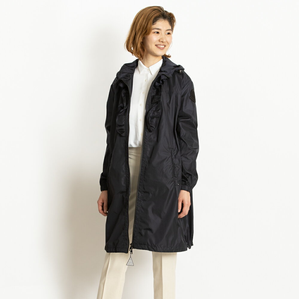 モンクレール レディース コート ジャンパー ジャケット フリル ジップアップ ネイビー MONCLER SAUGE 0 アウター フード付き コントロールタグ付き 収納ポーチ付のサムネイル