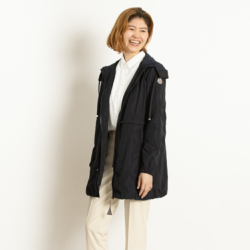 モンクレール MONCLER レディース ジップアップ ジャンパー パーカー ネイビー ナイロン TOPAZ GIUBBOTTO 00/0 春夏 ロングジャケット 4910105 54543 779 送料無料 コントロールタグ付きのサムネイル