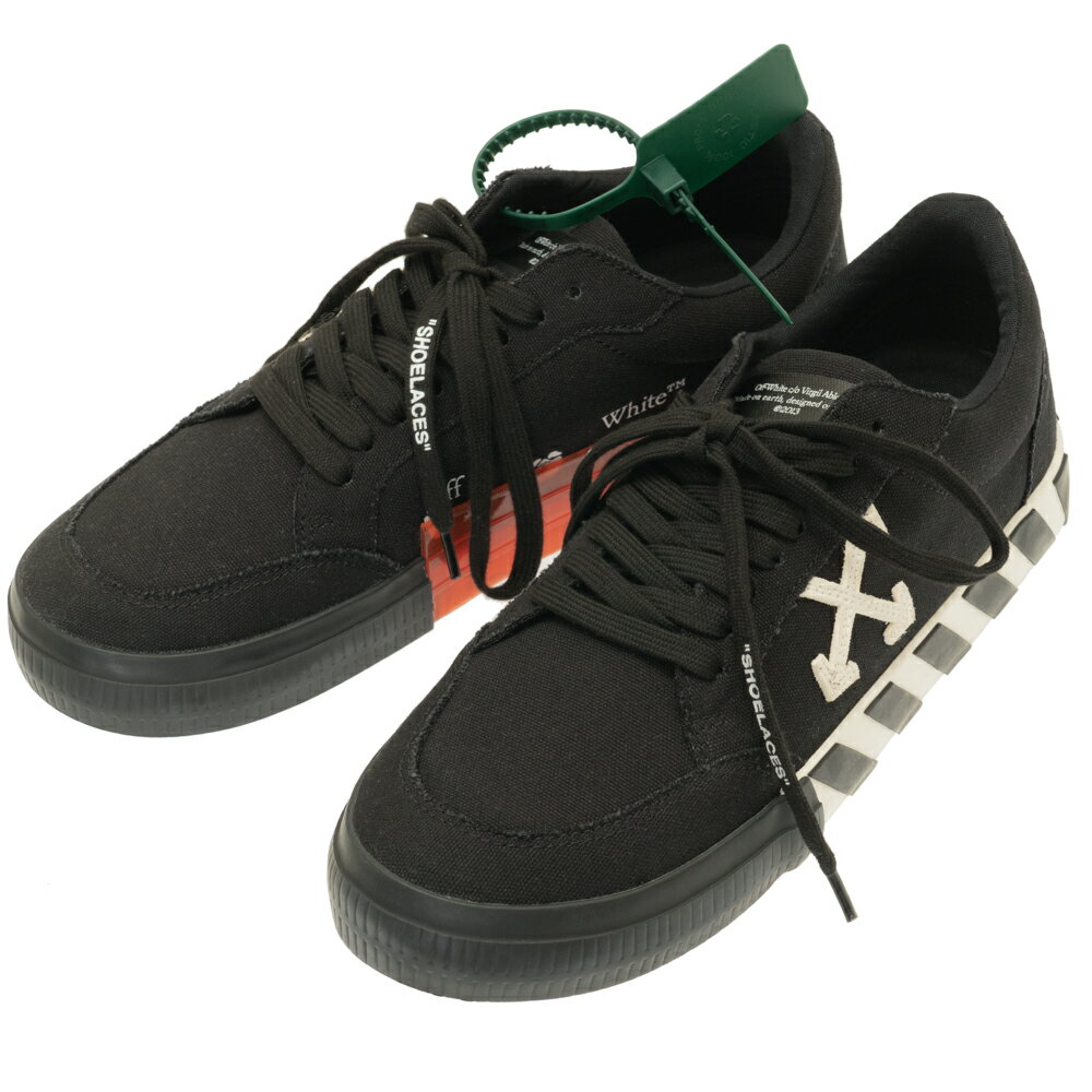 off-white オフホワイト バルカナイズ ローカット スニーカー キャンバス ブラック OMIA085C99FAB0011001 LOW VULCANAIZED LEATHER 42/..