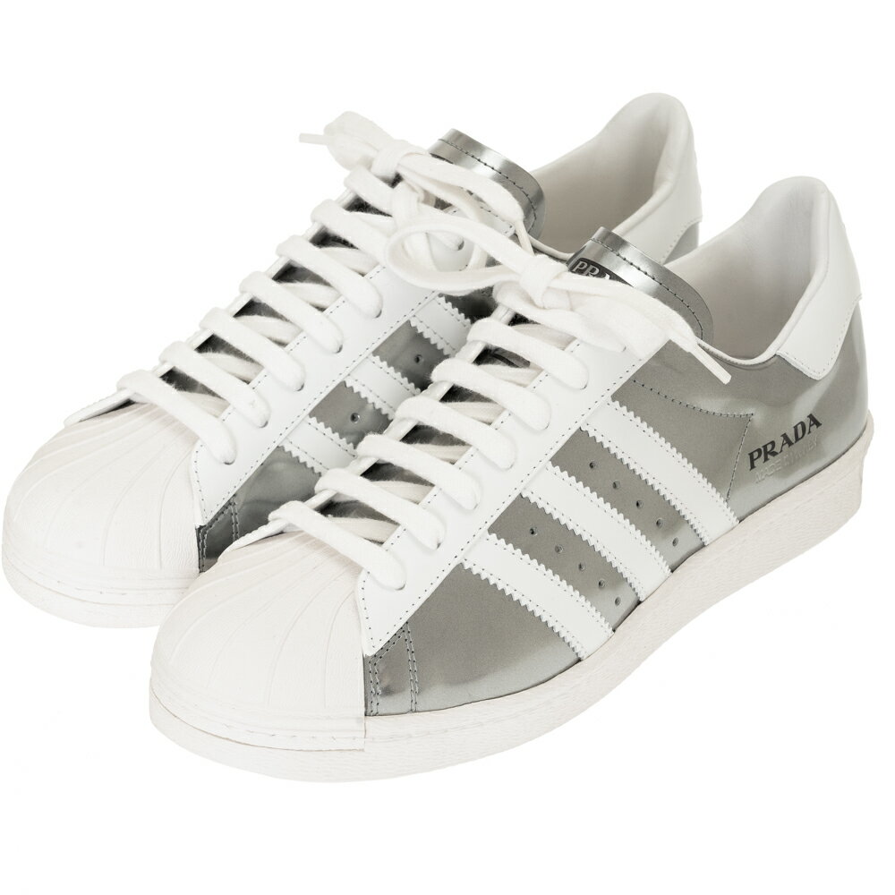 プラダ PRADA スニーカー アディダスコラボ スーパースター ADIDAS SUPERSTAR 2EG321 メンズ シルバー/ホワイト 26.5cm　US81/2