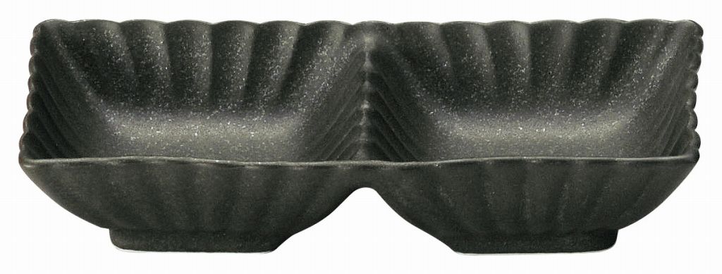 かすみ 黒 2連皿 おしゃれ かわいい 和食器 可愛い 和陶器 業務用 食洗機対応 日本製