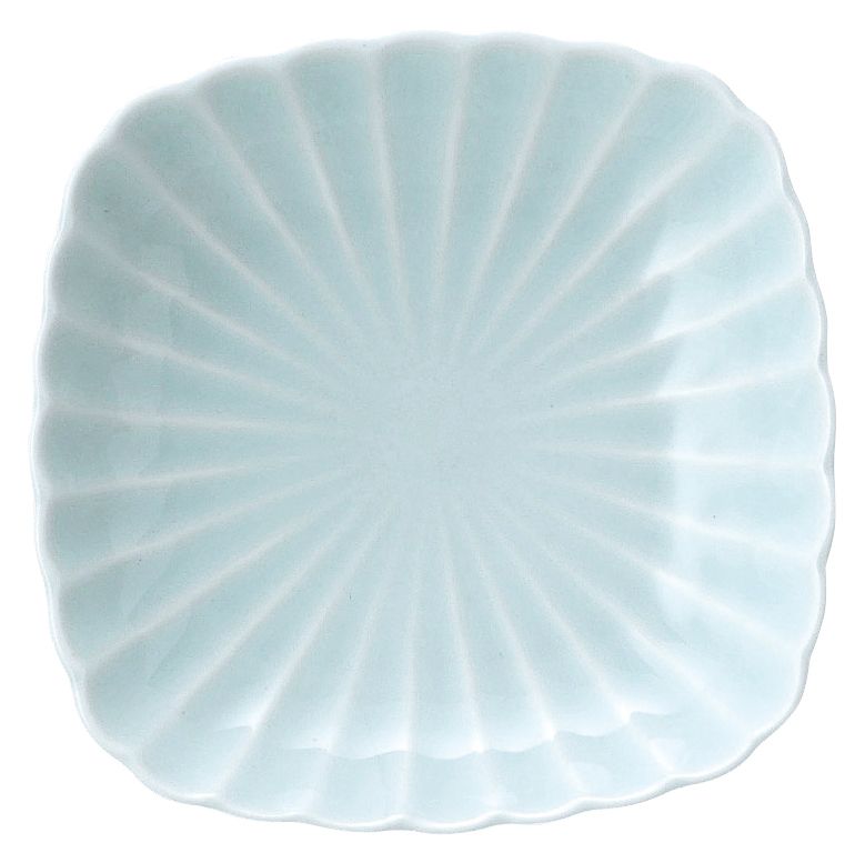 かすみ 青白 12cm丸角皿 おしゃれ かわいい 和食器 可愛い 和陶器 業務用 食洗機対応 日本製