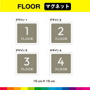 FLOOR マグネット 磁石 表示 案内 フロア 部屋 ドア サイン 英語 標識 正方形 窓 ピクトサイン シンプル 15cm×15cm 耐候性 耐久性 UVカ...