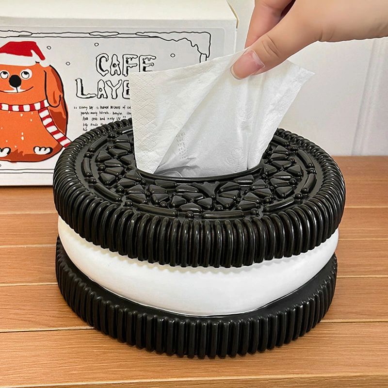 CW storeのおしゃれ 送料無料 可愛い 装飾用 リビングルーム ティッシュケース コンパクト ダイニングテーブル クッキーデザイン ティッシュボックスケース ケース 軽く｜アングル3