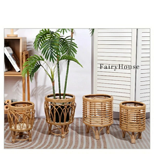 グリーン大根 屋内バルコニー 植物 リビングルーム 【無料送料】北欧スタイルの花瓶 高脚フロア 手織り..