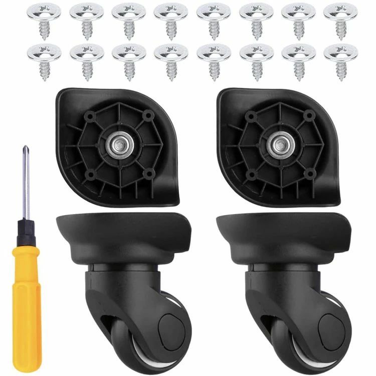 【新発売限定記念価格！】スーツケース 車輪 交換 キャスター キット 修理 取替え キャリーケース タイヤ 車軸 キャリーバッグ ホイール 部品 ゴム 4個セット 静音