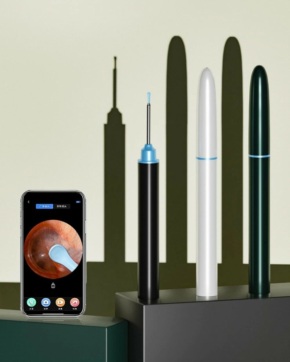 カメラ付き耳かき 耳かき イヤースコープ 耳かきカメラ 4.5mm 500万画素 LEDライト付き IP67防水 スコープ 耳掃除 耳垢クリーニング WiFi接続 無線 カメラ 視覚耳取り USB充電 専用APP iphone＆Android 早割 送料無料