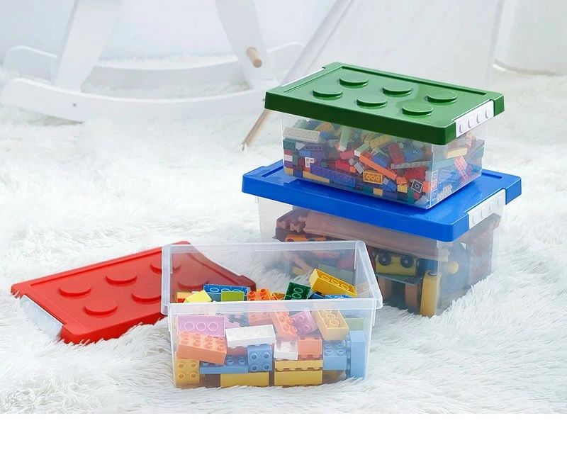 ブロック収納ボックス S セット 小 収納ケース フタ スタッキング フタ付き プラスチック 小物収納 おもちゃ箱 片付けボックス おしゃれ 子供 整理 積み重ね ケース ふた付き おもちゃ 箱 収納BOX 頑丈 キッズ ベビー [3]