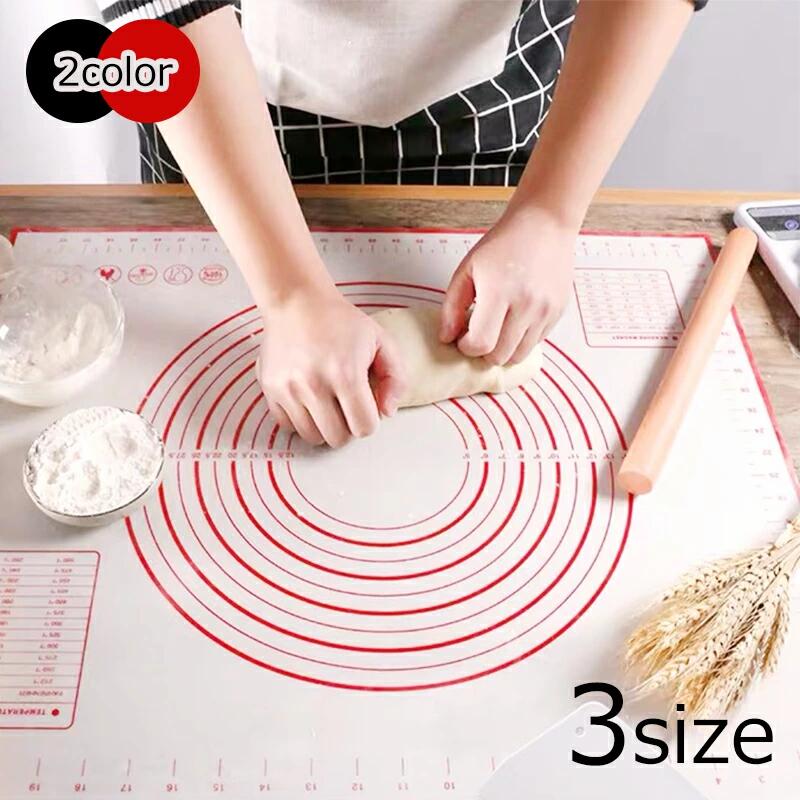 クッキングマット 3サイズ 大きいサイズ 80×60cm 60×60 シリコンマット 調理マット 製菓マット パンマット 目盛り付きマット 食品用 調理 シリコン 滑り止め 製菓道具