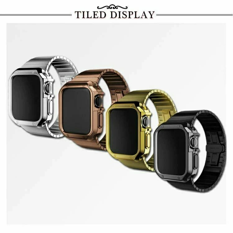 Apple Watchバンド*カバー バンド 送料無料 高級 保護カバー メンズ ベルト ケース 高品質 金属アレルギー対応 サージカルステンレス アップルウォッチ 高級ケース 42/44/45mm 38/40/41mm 49mm Series 3 4 5 6 SE 7 8 Ultra 一体型 プレゼント ギフト 父 彼氏