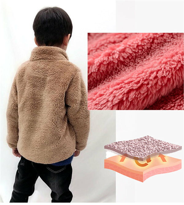 キッズ もこもこ パーカー ブルゾン キッズトップス ふわふわ 暖かい 子供用 アウ...