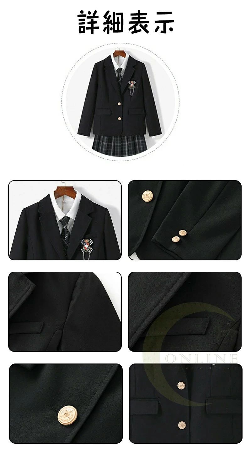 CW storeの＼早割★ポイント10／制服 ブレザー 単品 女子 スクールブレザー 紺 学生制服 【全5色】スクール 長袖 ブレザー 制服 ジャケット 学生 高校 通学 女子 人気 ブランド 入学 高校 中学 高校生 お受験 結婚式 発表会 学生服 ネイビー グレー｜アングル3