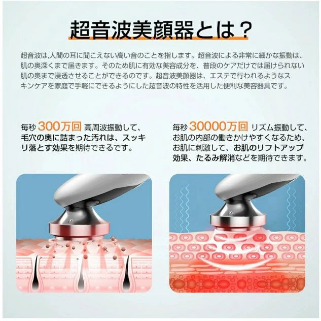 イオン導入 毛穴ケア 1台8役多機能美顔器リフトアップ 超音波美顔器 温冷美顔器