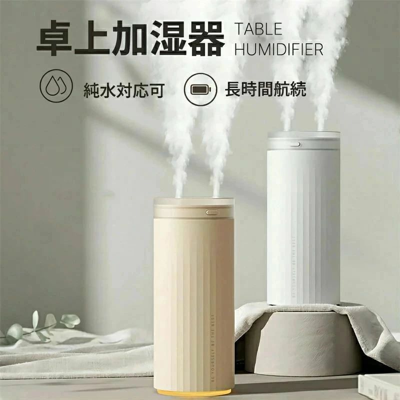 卓上加湿器 卓上 ミニ加湿器 充電式加湿器 乾燥対策 静音 コンパクト 携帯式加湿器 車載 ミスト 乾燥対策