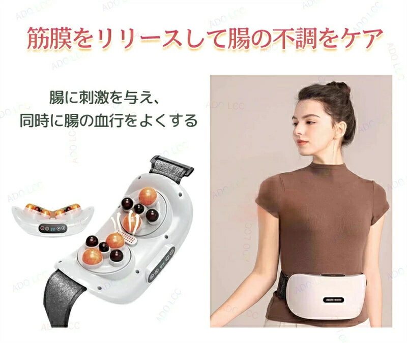 マッサージ器 腰 背中 腹部マッサージャー 首マッサージ 腹部 マッサージ機 温熱 ...