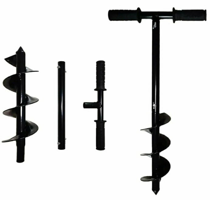 穴掘りドリル 手動式アースドリル 直径10 cm 長さ60cm 穴掘り器 エンジンオーガ用 スパイラルドリルビット ガーデン工具 苗穴掘りツール 家庭菜園用 園芸用 農用 野菜 花を植える ガーデン手袋 セット 草取り ガーデニング 農作業 便利
