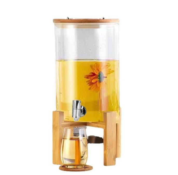 ドリンクサーバー ガラス 大容量3.5L/5L/8L 蛇口付き 飲料ポット 保存ボトル プボ...