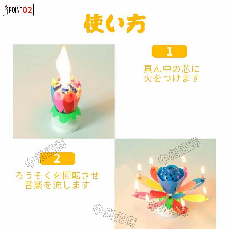 CW storeの【一部当日発送】 パーティー キャンドル ろうそく 蓮の花 パーティーキャンドル ケーキ用キャンドル レインボー バースデー ナンバー キャンドル 誕生日 記念日 お祝い｜アングル3